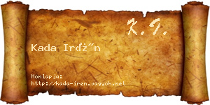 Kada Irén névjegykártya