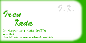 iren kada business card